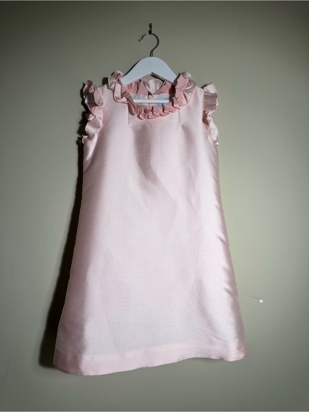 Lanvin Paris Girls Pink Ruffle Silk-Blend Dress Size 8